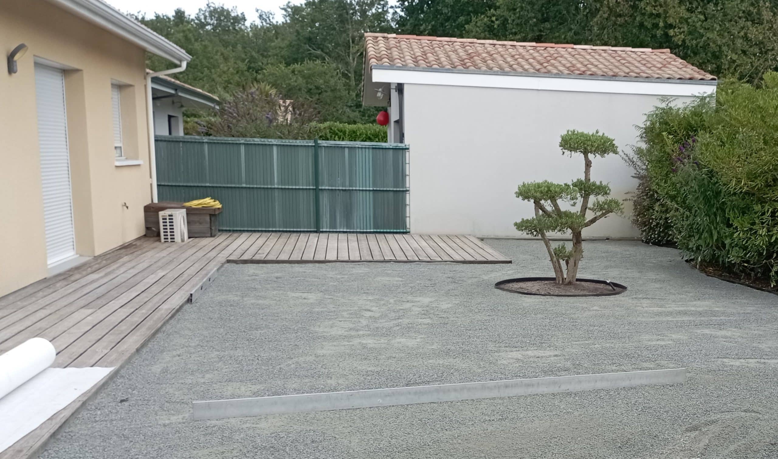 1ère pose géotextile + sable 1ère pose géotextile + sable